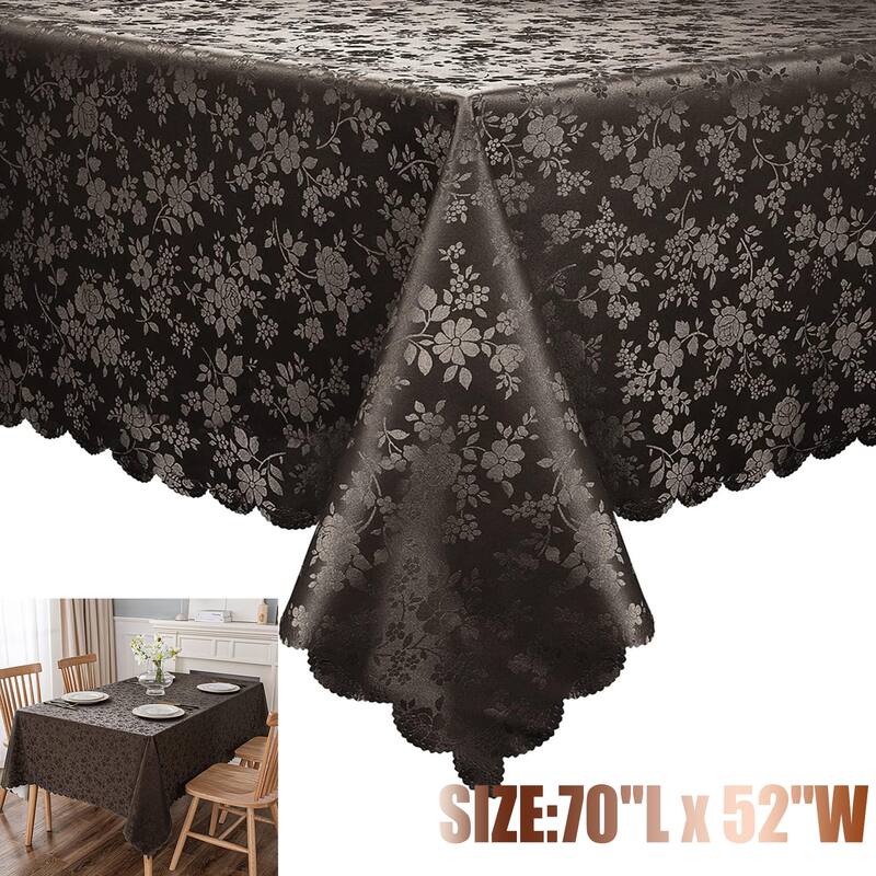 Waterproof Wipeable Vinyl Tablecloth,Rectangle Heavy Duty Table Cloth,70"L x 52"W