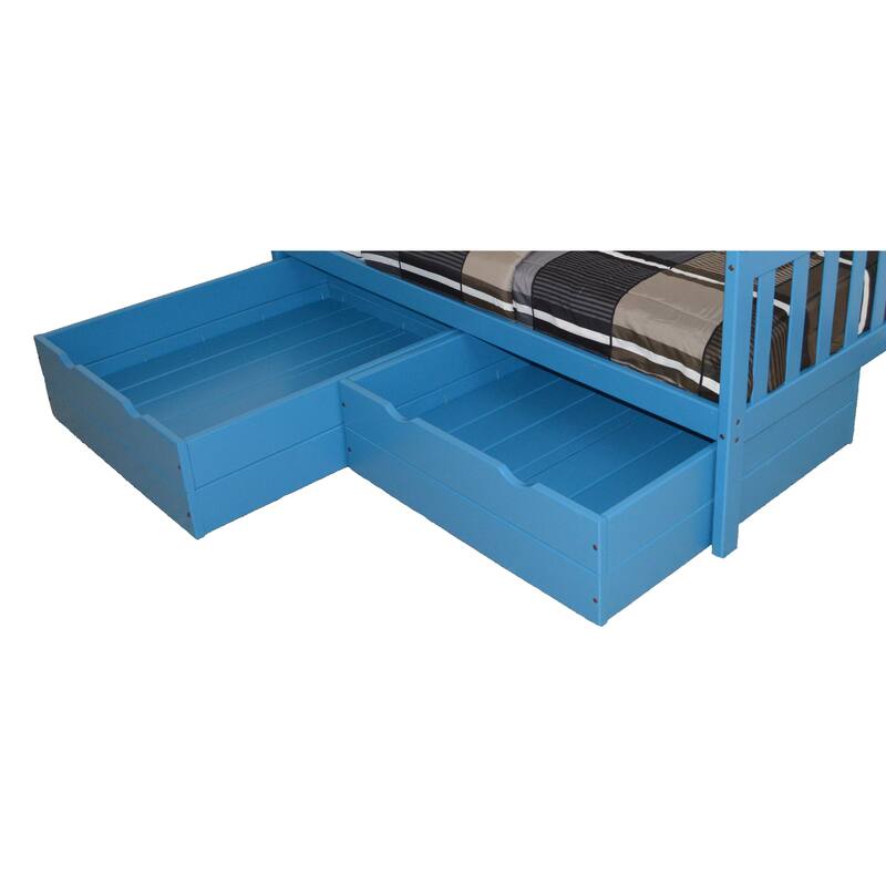 Pine 2 Piece Twin Drawers - Caribbean Blue