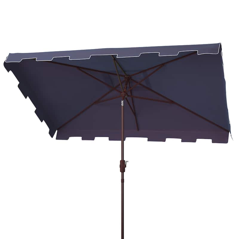 SAFAVIEH Outdoor Reneta 6.5 x 10 Ft Rectangle Market Umbrella