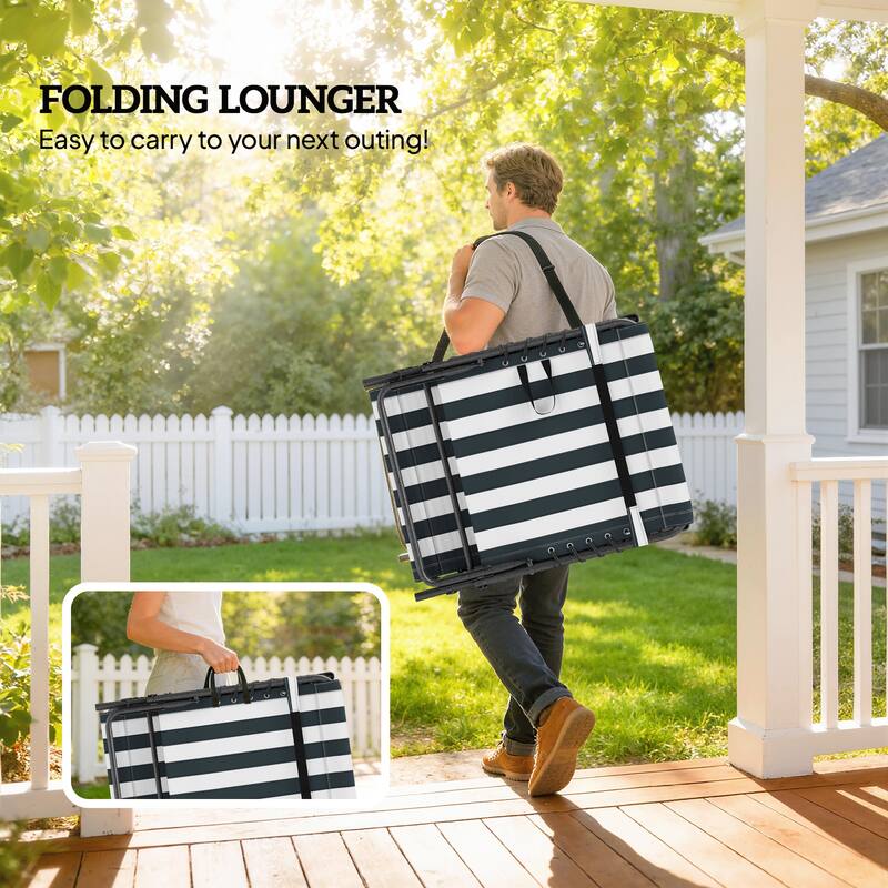 Outsunny Folding Chaise Lounge Chair Outdoor Tanning Chair with Side Table, 5-Level Adjustable Beach Lounge Chair with Headrest