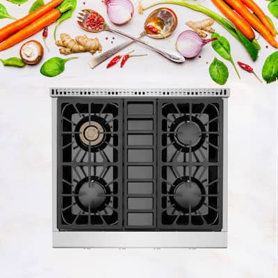Empava 30-inch Stainless Steel Slide-in Natural Gas Cooktop
