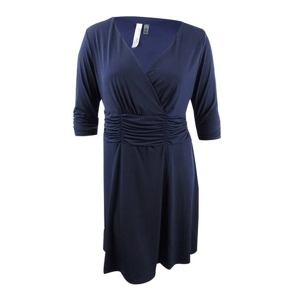 Shop Ny Collection Women S Petite Plus Size Ruched A Line Dress