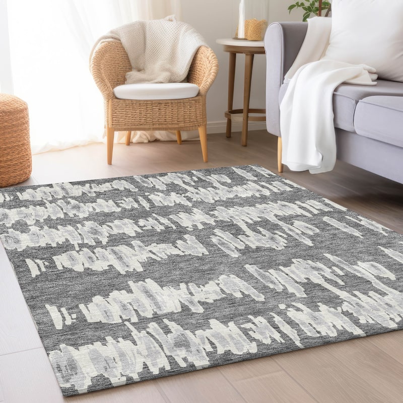 Premium Washable Super Soft Modern Pulse Mayfield Rug - Gray - 8' x 10'