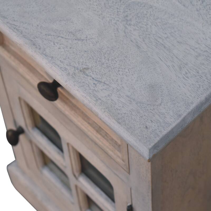 Contemporary Design Drawer Nightstand with Door,Durable And Sturdy