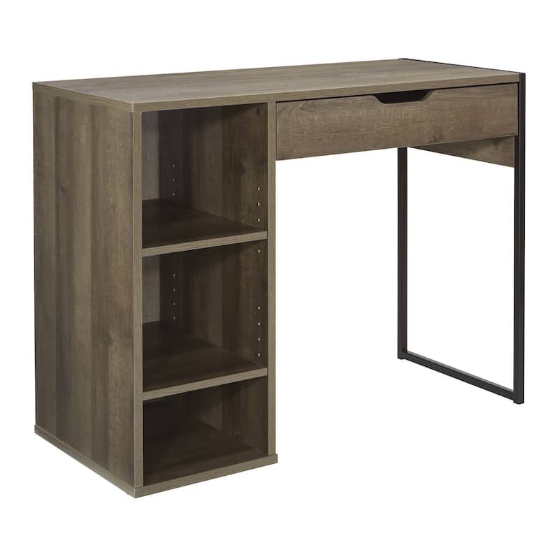 OS Home and Office Furniture Model Ravel 40"W Desk in Grey Oak Finish
