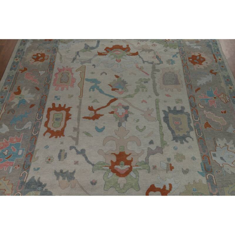 Oushak Indian Large Rug Hand-Knotted Wool Carpet - 11'9" x 15'0"