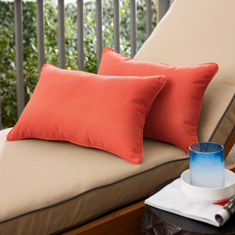 Coral Corded Indoor/ Outdoor Pillow Set - 13 in x 20 in