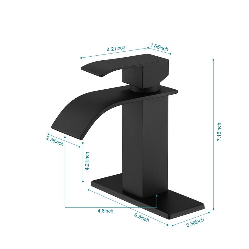 Waterfall Spout Single Handle Bathroom Sink Faucet
