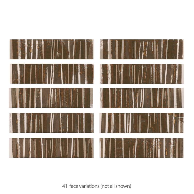 Merola Tile Joliet Prisma Dark Amber 3" x 12" Fluted Ceramic Wall Tile