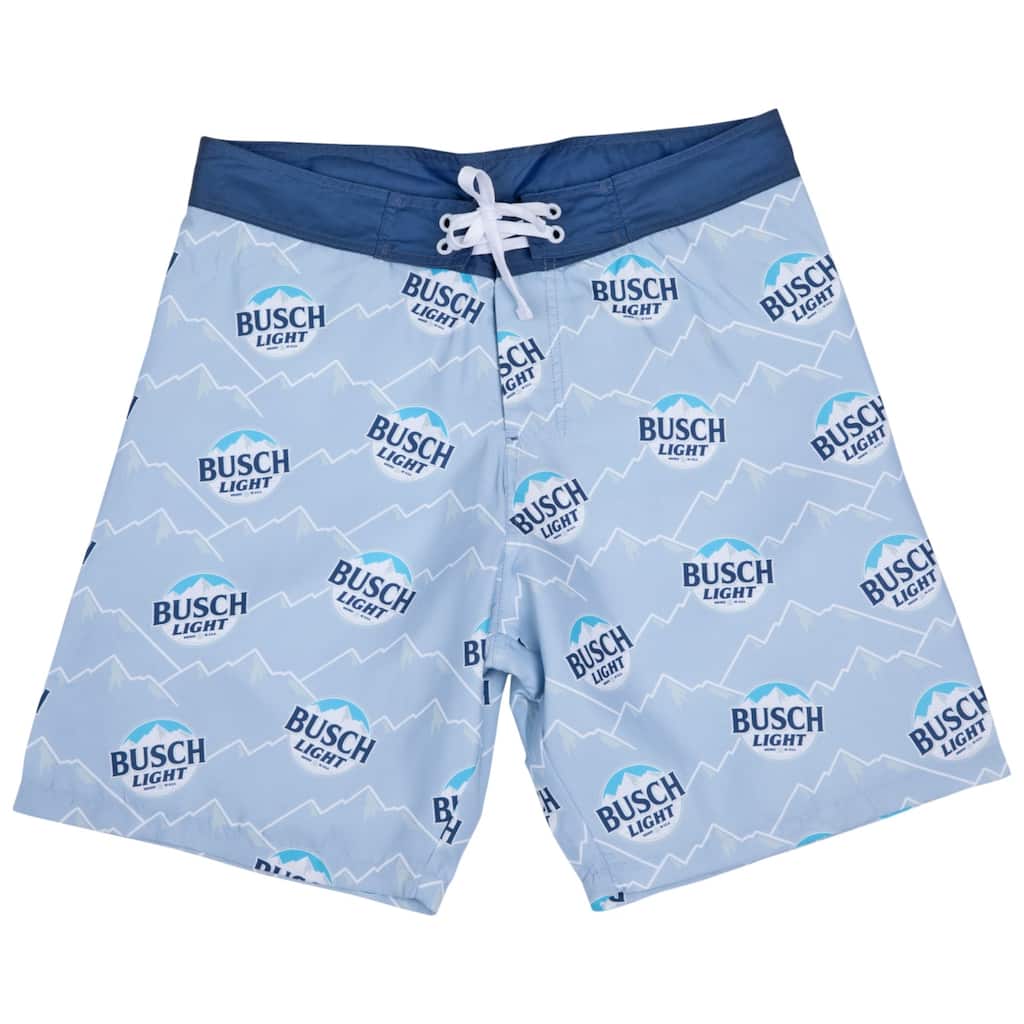 Busch Light Logo And Mountain Range All Over Print Board Shorts