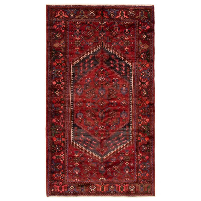 ECARPETGALLERY Hand-knotted Andelz Red Wool Rug - 4'5 x 7'7 - Red - 4'5 x 7'7