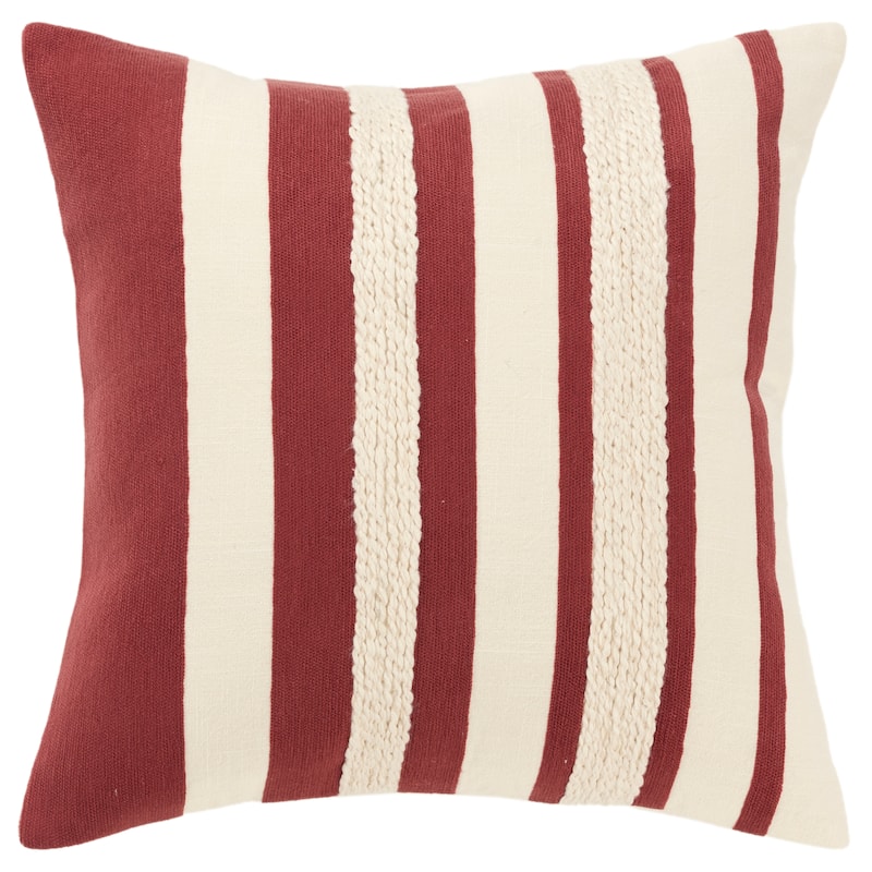 Rizzy Home Transitional Decorative Pillow Cover 20" x 20" - Wine