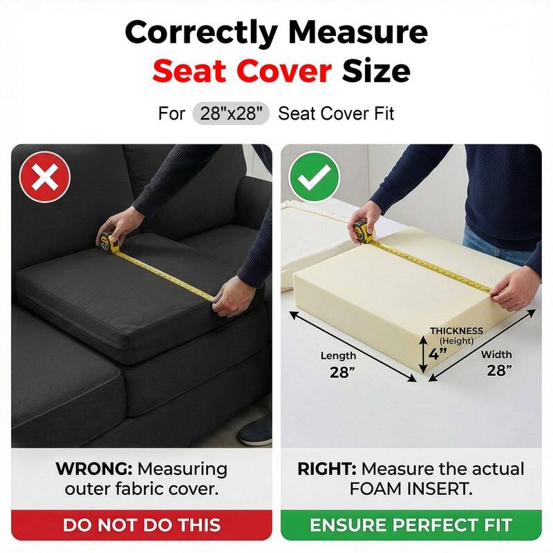 FINCATI 28" × 28" Outdoor Cushion Cover, Sofa Cushion Replacement Slipcover, Patio Seat Cover 28 Inches (COVER ONLY!)