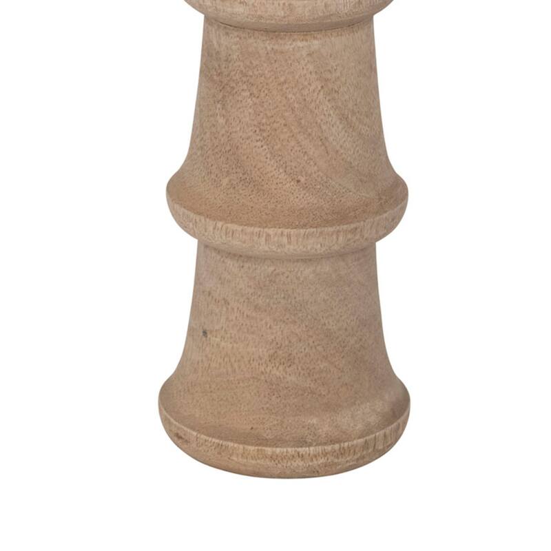Hand-carved Mango Wood Taper Candle Holder