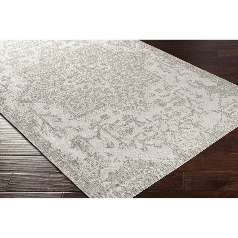 Livabliss Eagean Updated Traditional Medallion Indoor / OutdoorArea Rug
