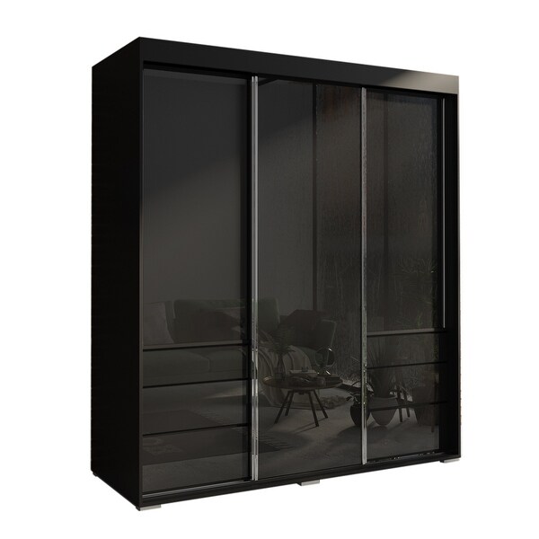 Monaco 3-door Modern 71-inch Glass Front Wardrobe. Opens flyout.