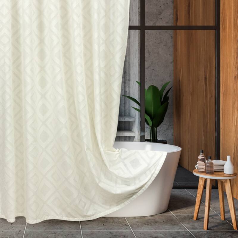 Royale Linens Pack of 1 Double Brushed Microfber 1800 Thread Printed Shower Curtain for Bathroom 72 Inches X72 Inches