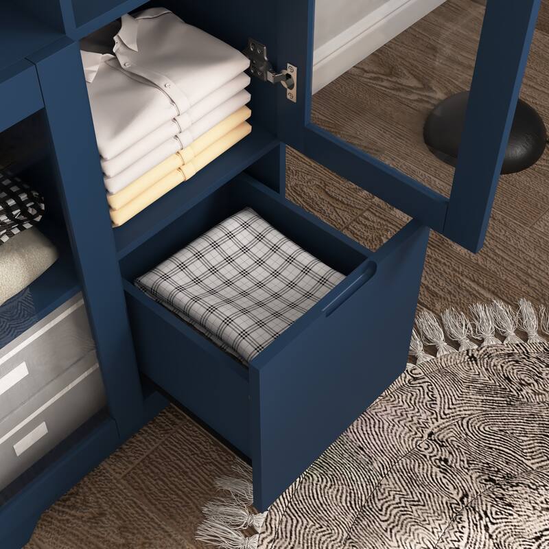 Modern Living Room Storage Cabinet with Doors and Shelves/Drawers,4 Colors