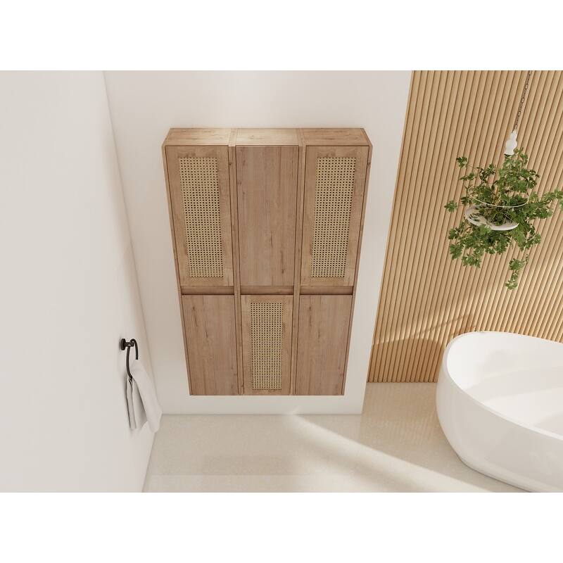 MEDUNJESS Bathroom Side Cabinet, Float Mounting Design