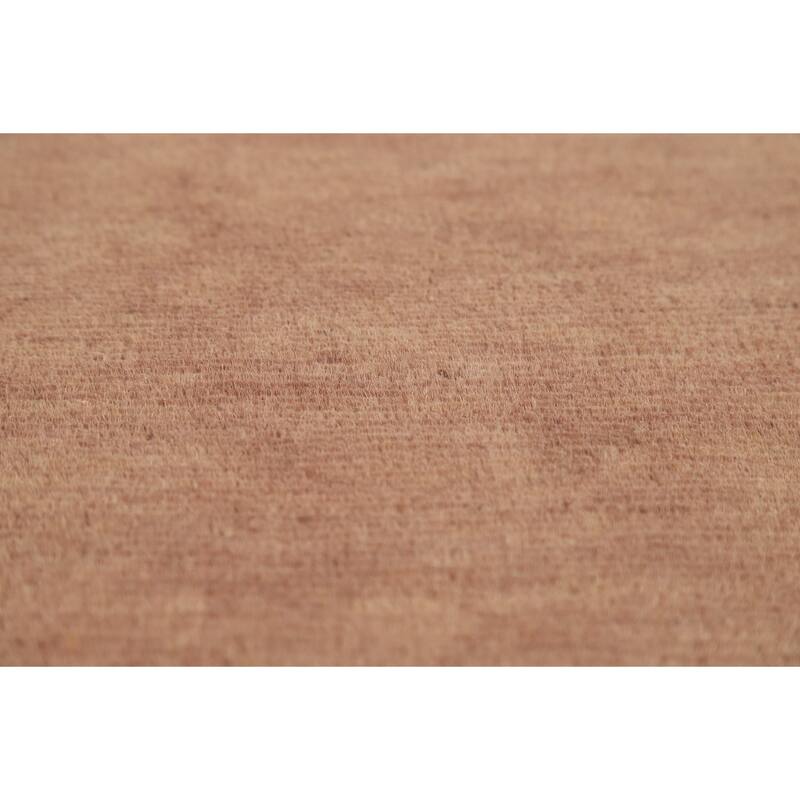 Light Brown Gabbeh Oriental Runner Rug Handmade Wool Carpet - 3'3"x 12'6"
