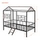preview thumbnail 12 of 10, Black Metal Twin Size House Bed wHouse-shaped Frame, Ladder, Guardrail