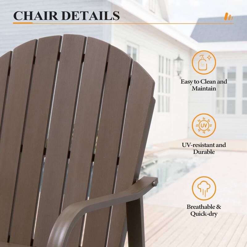 Outdoor All Weather Patio Furniture Counter Height Bar Stools (Set of 2/4) - 21.96" W x 25.19" D x 48.22" H