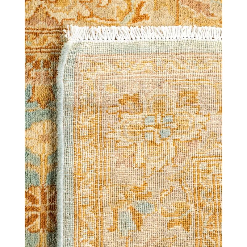 Overton Hand Knotted Wool Vintage Inspired Traditional Ottoman Blue Runner Rug - 2' 5" x 11' 4"