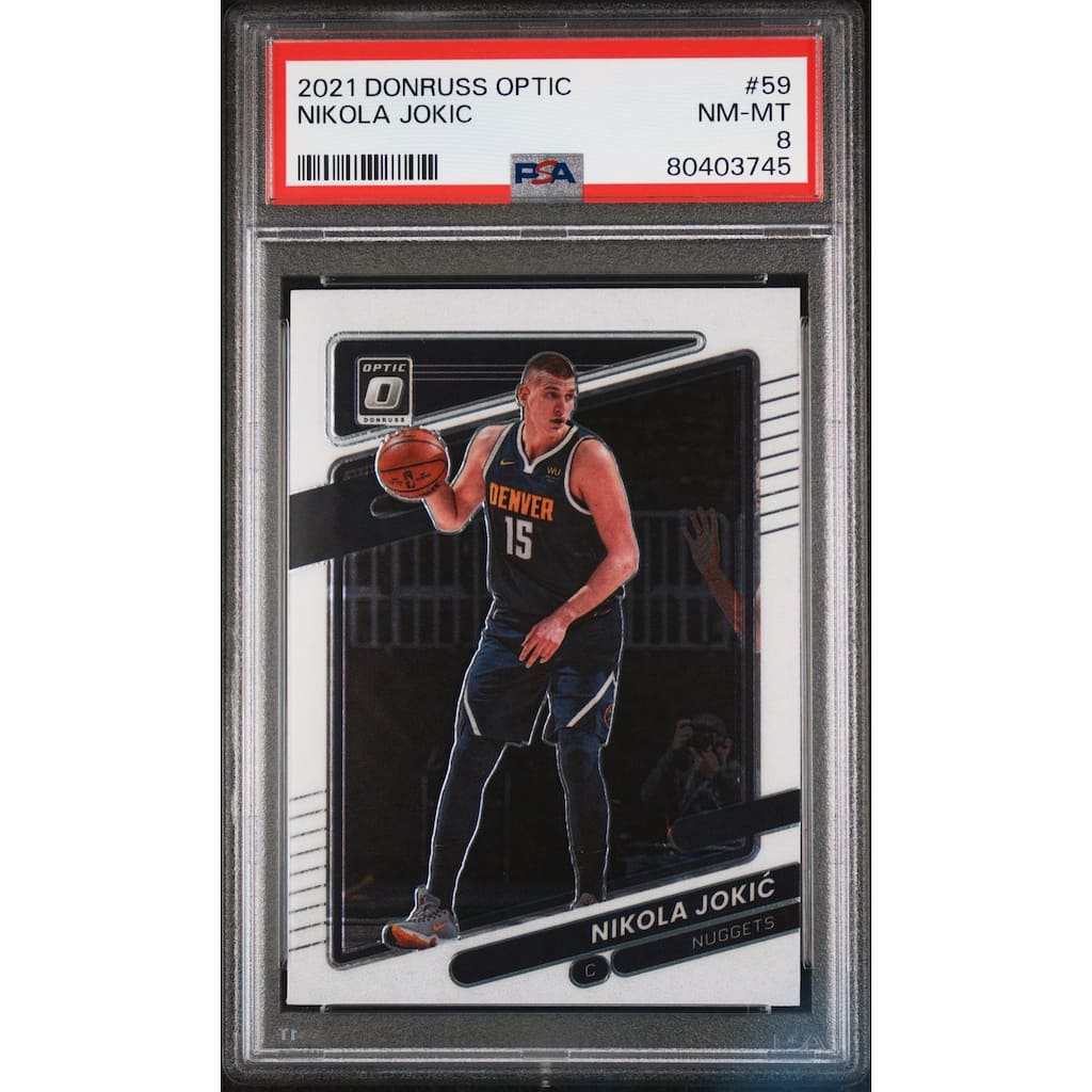 Nikola Jokic 2021 Panini Donruss Optic Basketball Card #59 Graded PSA 8 - 8'6" x 11'6"