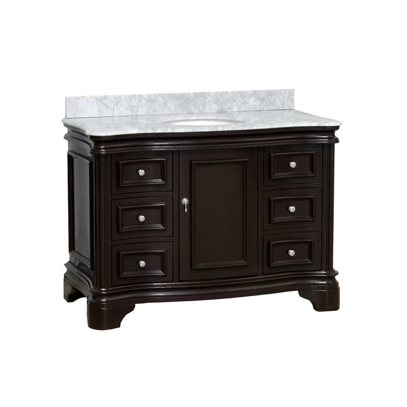 KitchenBathCollection Katherine 48" Bathroom Vanity with Carrara Marble Top