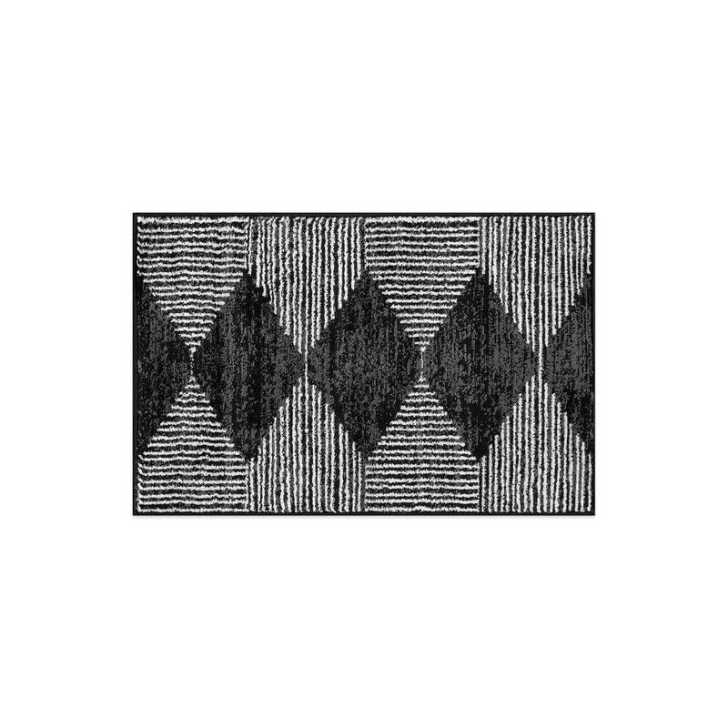 Beige Brown Geometric Stripe Stylish and Durable Area Rug