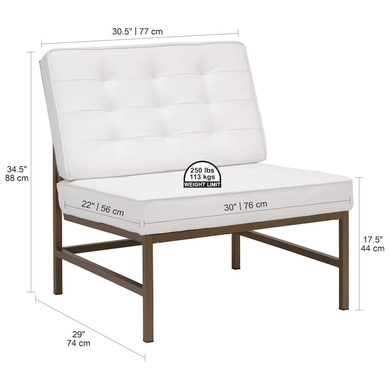 Studio Designs Home Ashlar Metal and Tufted Blended Leather Armless Accent Chair