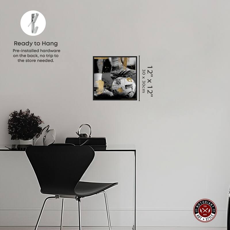 Notoriart Soccer Cleats Framed Soccer 1 Piece Canvas Wall Art