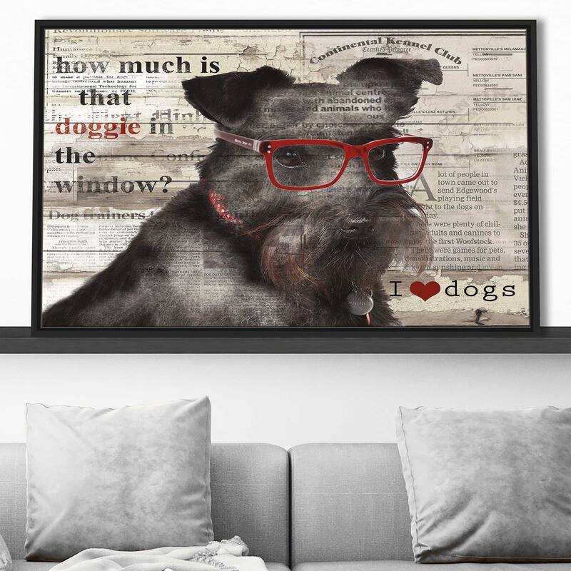"Doggie In Window" by Carol Robinson Print on Floating Canvas