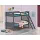 preview thumbnail 25 of 34, Luxury Twin-over-Twin Bunk Bed with Angled Ladder, White