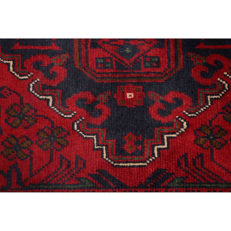 ECARPETGALLERY Hand-knotted Finest Khal Mohammadi Red Wool Rug - 2'9 x 9'9
