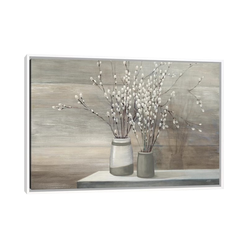 iCanvas "Willow Still Life Gray Pots" by Julia Purinton Framed Canvas Print - White - 32x48
