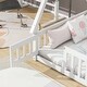preview thumbnail 4 of 7, Full Tent Floor Bed with Guardrails and Door Teepee Design Wooden Frame with Slats