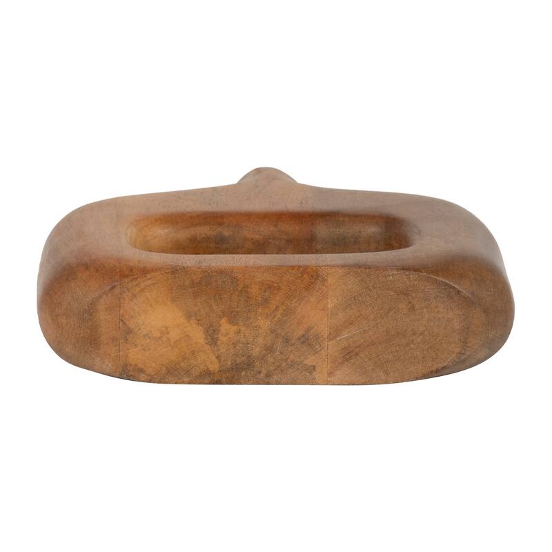 Sagebrook Home Exquisite Mango Wood Vase - 7" Open Cut-out Design in Natural Tone for Elegant Home Decor