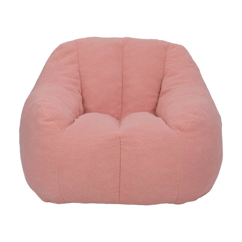 Fluffy Bean Bag Lazy Sofa Chair with Tufted Soft Stuffed Filling & Memory Foam