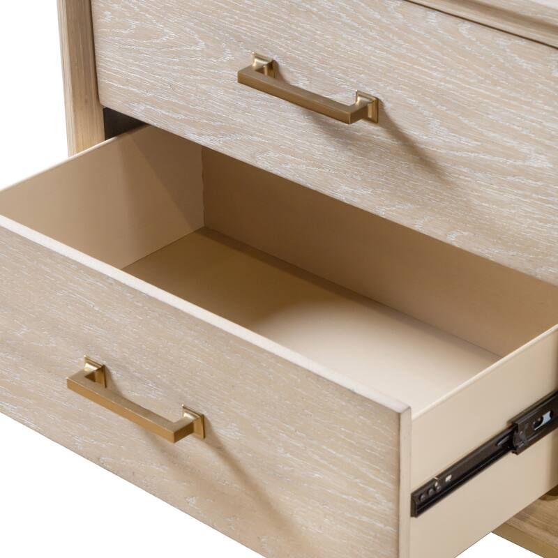 Furniture of America Drayden Modern Light Oak Solid Wood 3-Piece Bedroom Set