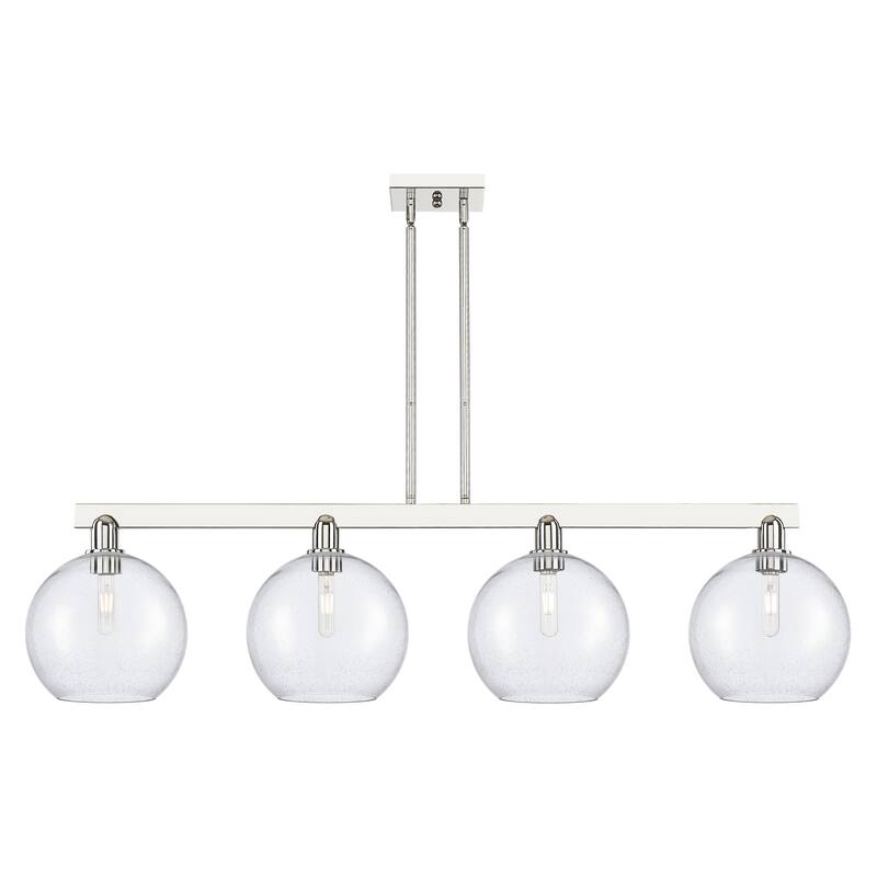 Innovations Lighting Endless Possibilities Arcadia - Athens - 4 Light 53" Stem Hung Island Light - Polished Nickel/Seedy