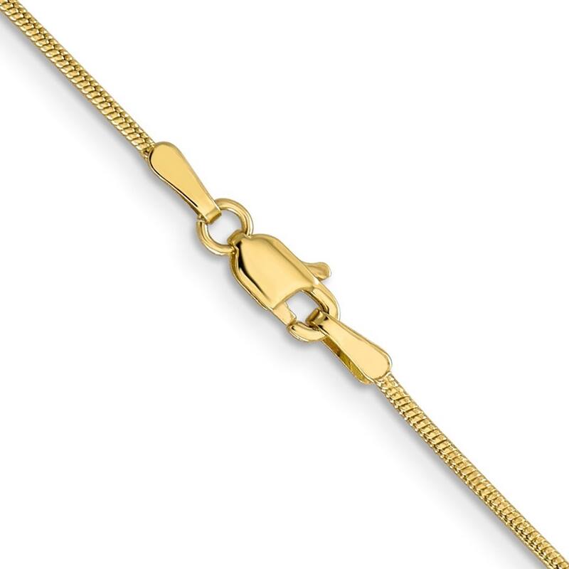 Curata 10k Yellow Gold 1.1mm Round Snake Chain Necklace (Lobster) Options: 16 18 20 24