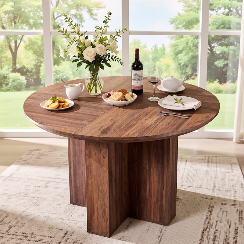 47" Modern Round Dining Table, Thickened Kitchen Table for Dining Room