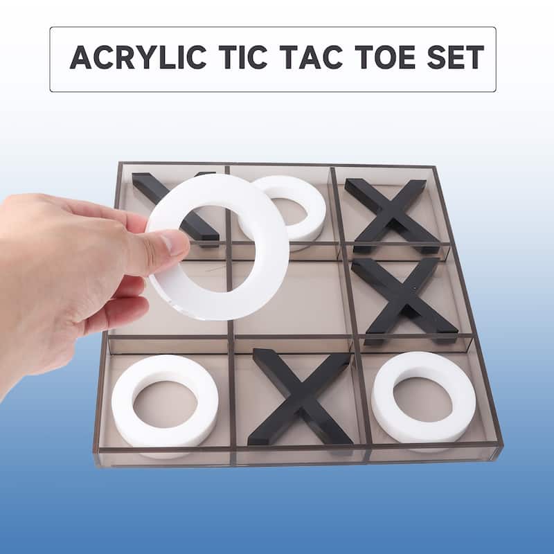 GSE™ 12" Giant Acrylic Tic Tac Toe Game Set for Kids and Adults. Great for Office, Living Guest Room, Coffee Table Décor Game