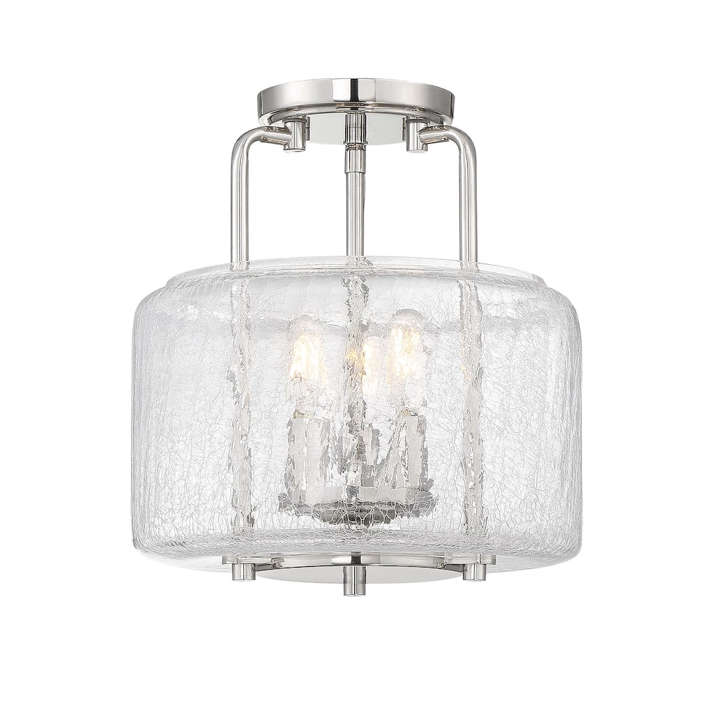 Savoy House Avalon 3 Light 11" Wide Semi-Flush Drum Ceiling Fixture