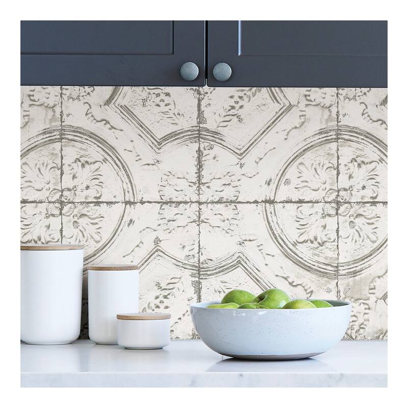 Newport Tin Tile Peel & Stick Wallpaper - 198in x 20.5in x 0.025in