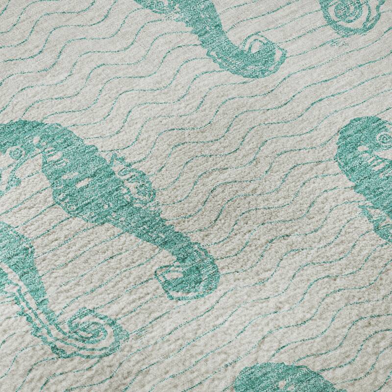 Premium Washable Super Soft Coastal Seahorse Mayfield Rug