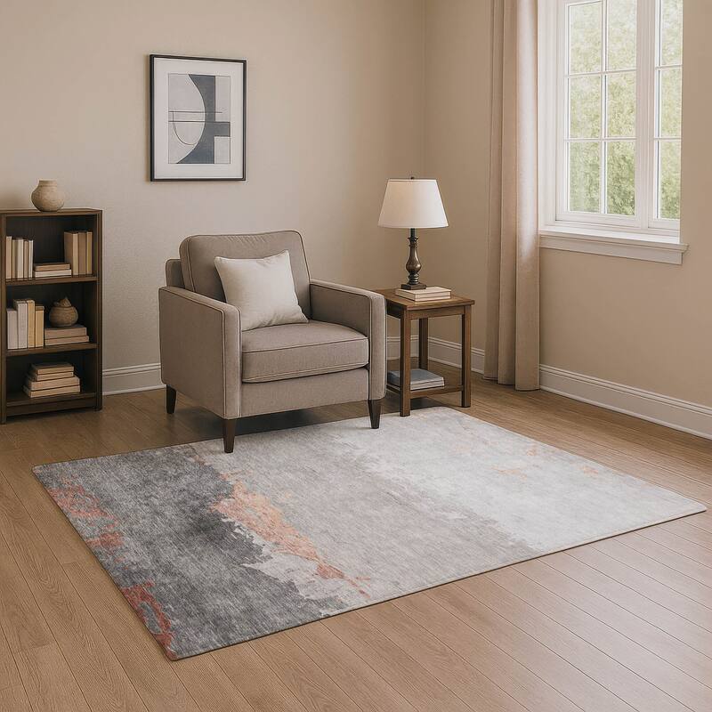 Premium Washable Super Soft Contemporary Ombre Mayfield Rug - Salmon - 9' x 12'