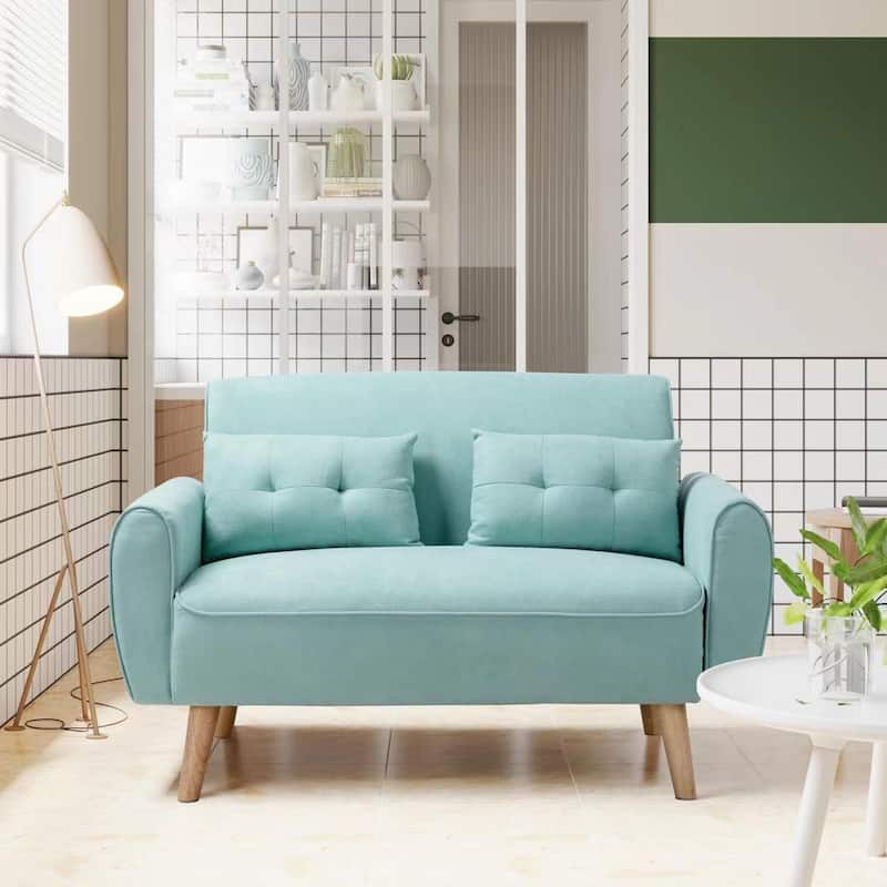 Futzca 47" Small Modern Loveseat Sofa - Green