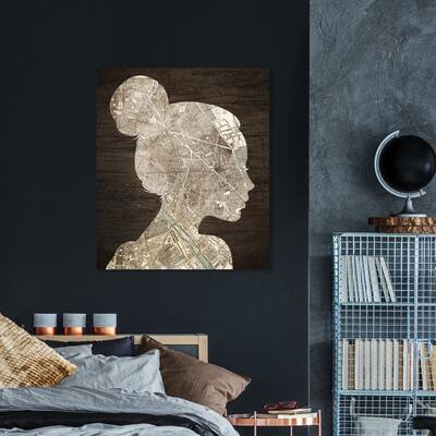 Oliver Gal 'The Wanderlust Traveler' Maps and Flags Wall Art Canvas Print - Brown
